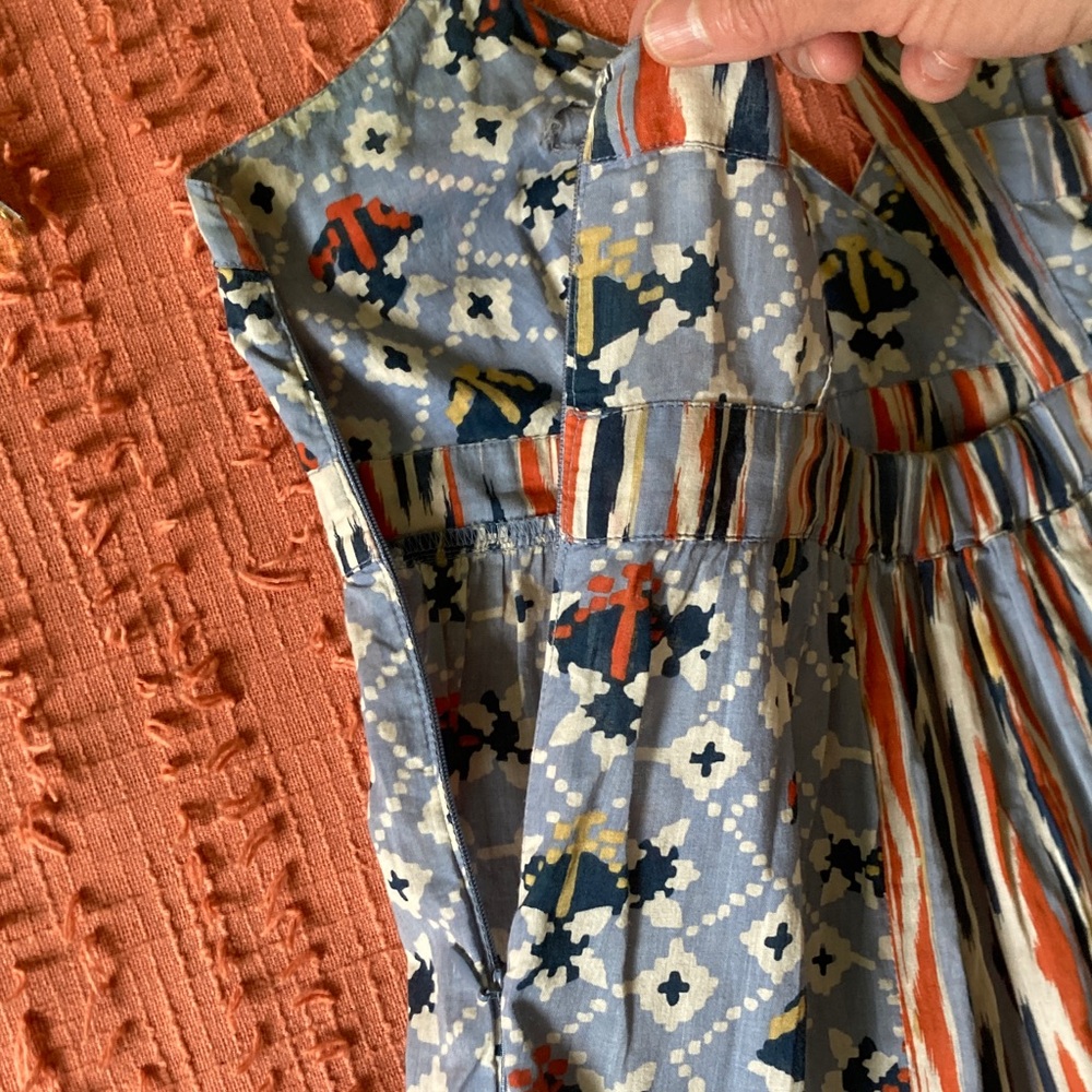 Boho hippie Vintage Urban Outfitters Blue Maxi Cotton Sun Dress - Picture 14 of 16